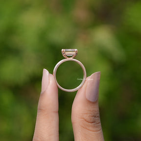 East West Criss Cut Moissanite Engagement Ring