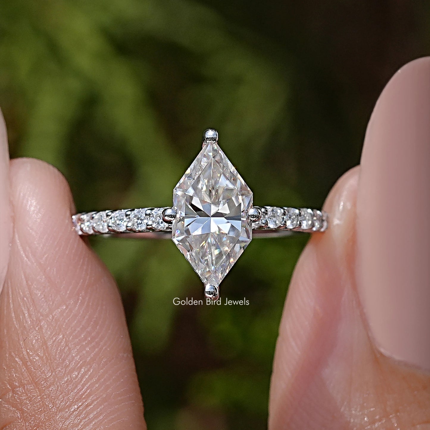 Dutch Marquise Moissanite Solitaire Engagement Ring