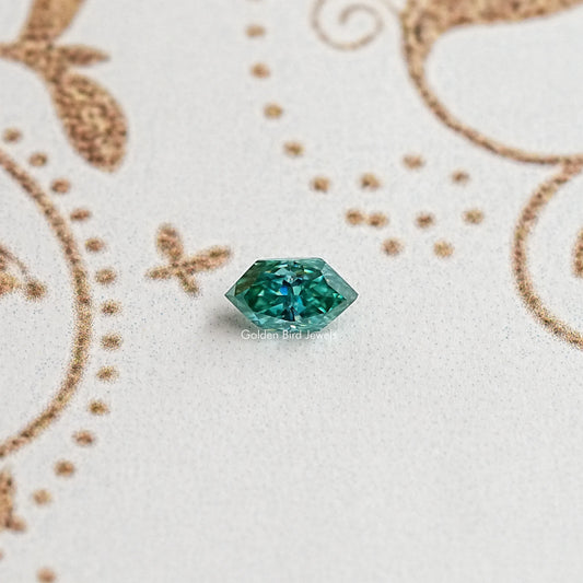 Blue Green Dutch Marquise Moissanite Gemstone