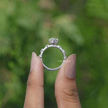 Back view of Dutch Marquise Cut ring in secure setting 