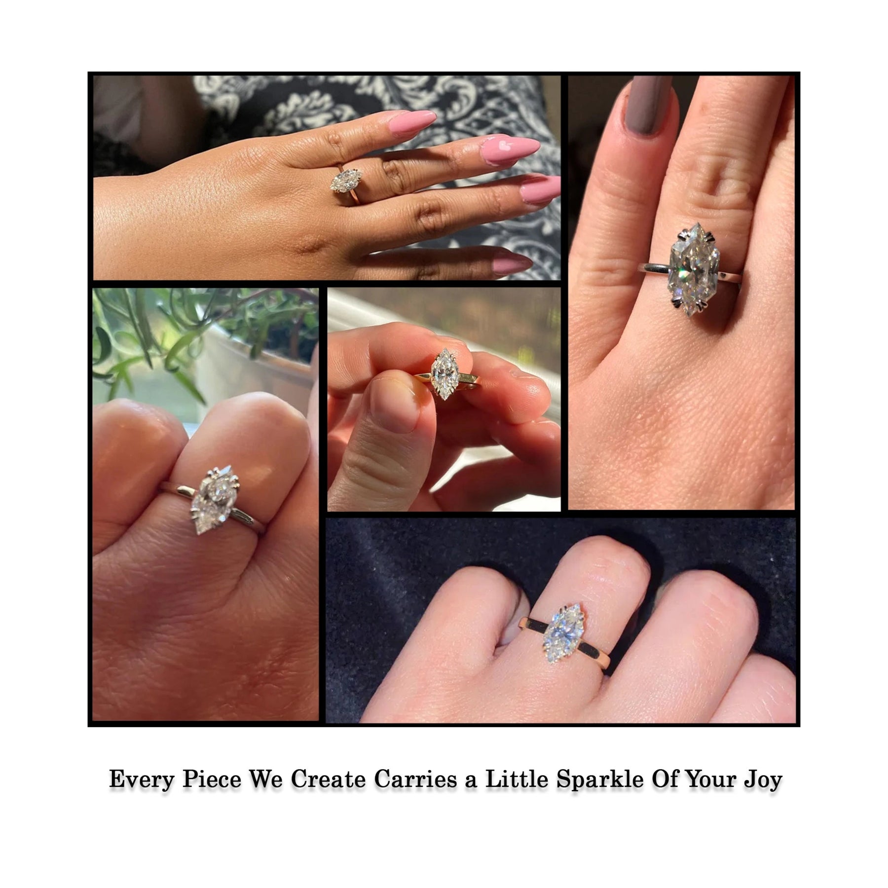 Dutch Marquise Cut Hidden Halo Moissanite Ring