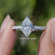 Dutch Marquise Moissanite Hidden Halo Accent Ring