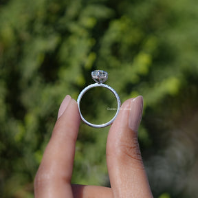 Dutch Marquise Moissanite Hidden Halo Accent Ring
