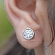 Round Cut Lab Diamond Bezel Set Stud Earrings
