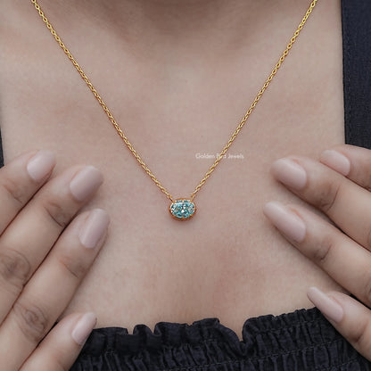 Old Mine Oval Gemstone Solitaire Necklace