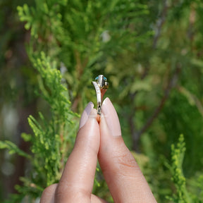 East West Blue Marquise Moissanite Bypass Ring