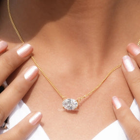 View of moissanite pendant for women