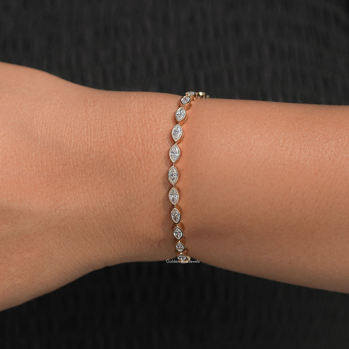 East West Marquise Cut Lab Diamond Tennis Bracelet