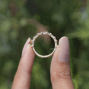 East West Oval And Baguette Lab Diamond Band