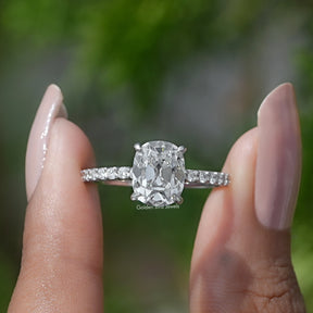 [Elongated Cushion Cut Lab Grown Diamond Ring]-[Golden Bird Jewels]