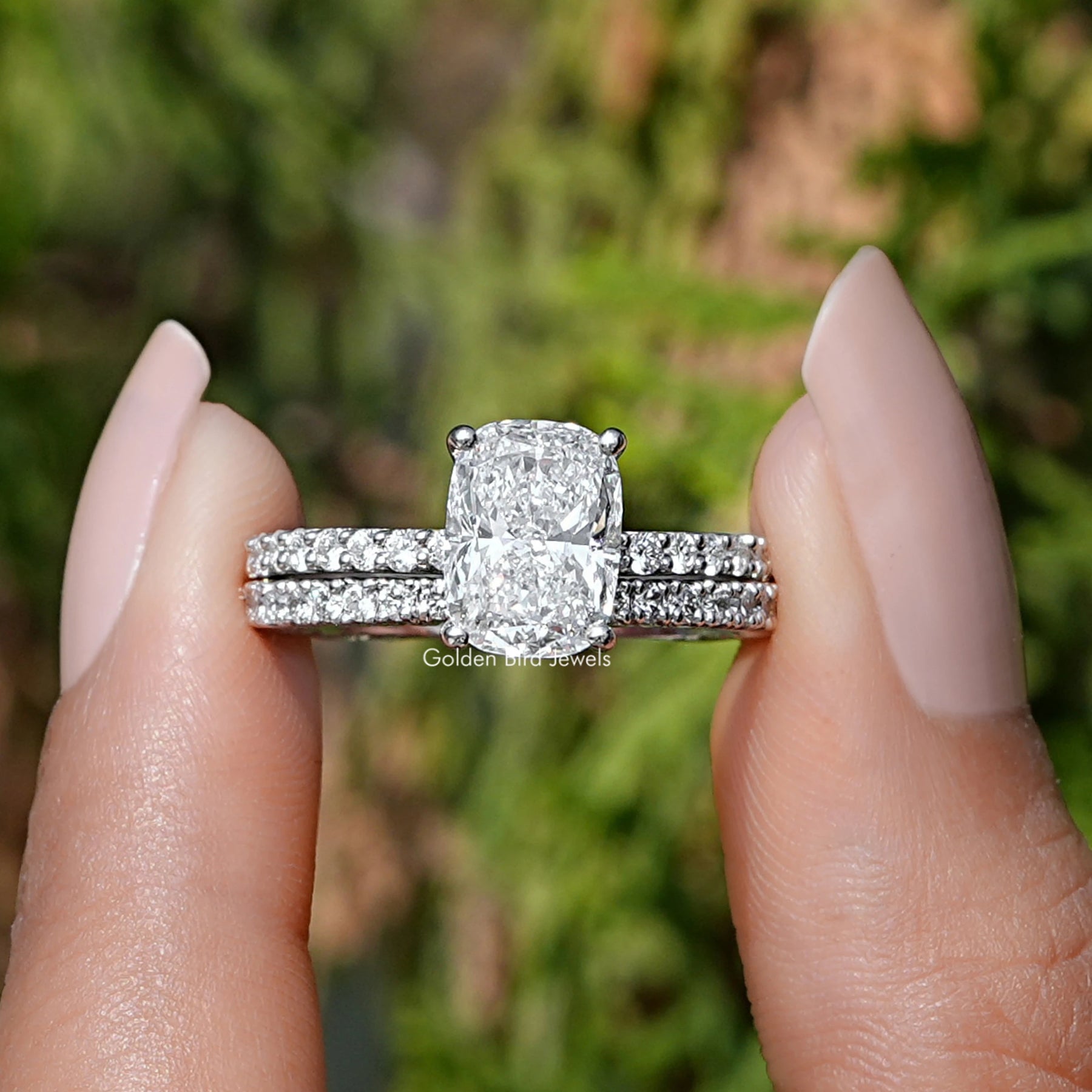 Elongated Cushion Cut Lab Grown Diamond Ring