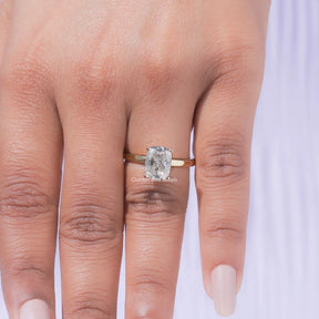 [Elongated Cushion Cut Moissanite Ring]-[Golden Bird Jewels]