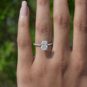 Elongated Cushion Cut Lab Diamond Ring