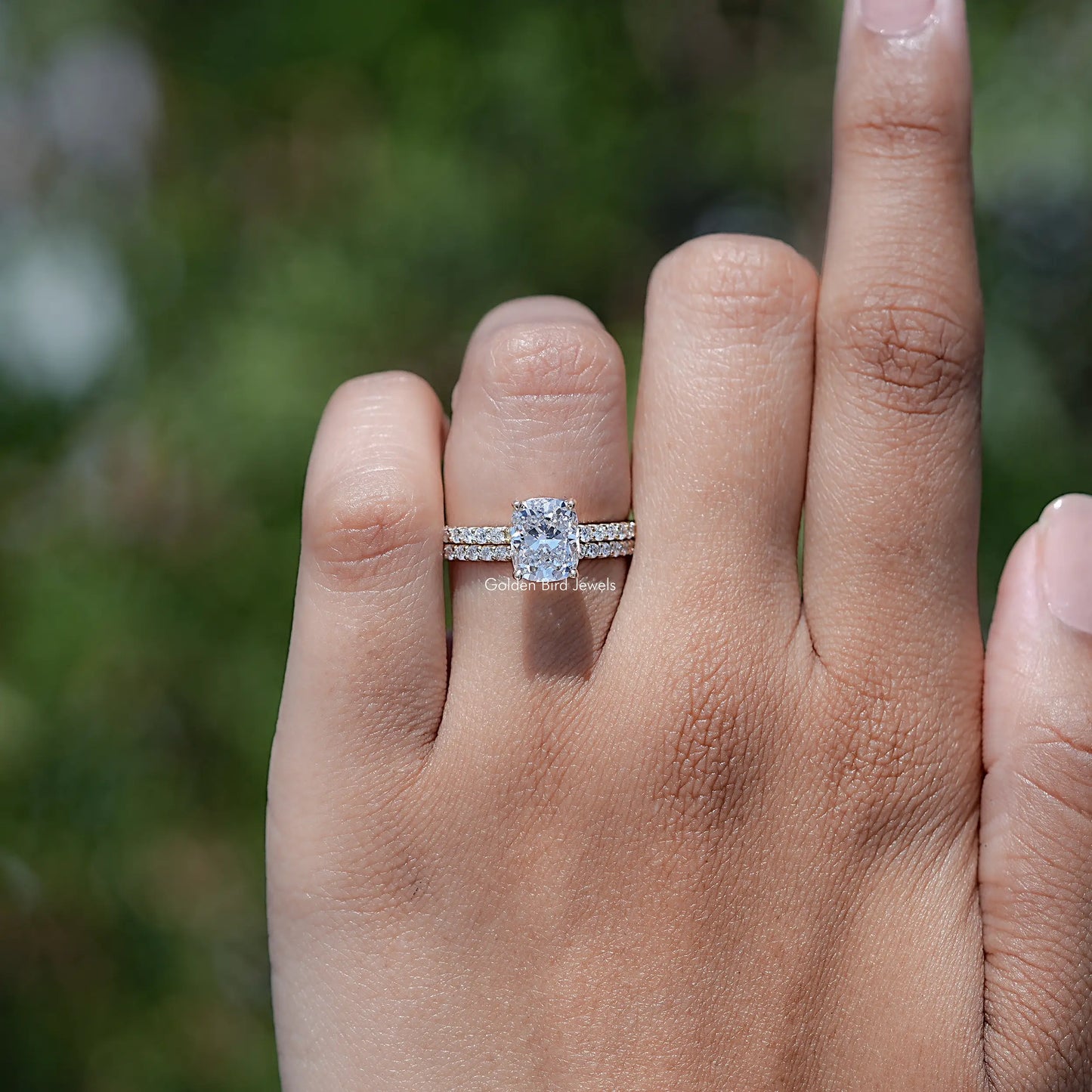 Diamantring im Kissenschliff aus Laborzucht