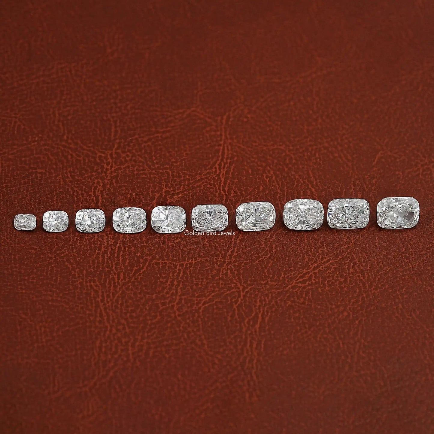 Front View Of Elongated Cushion Loose Lab Diamond In White