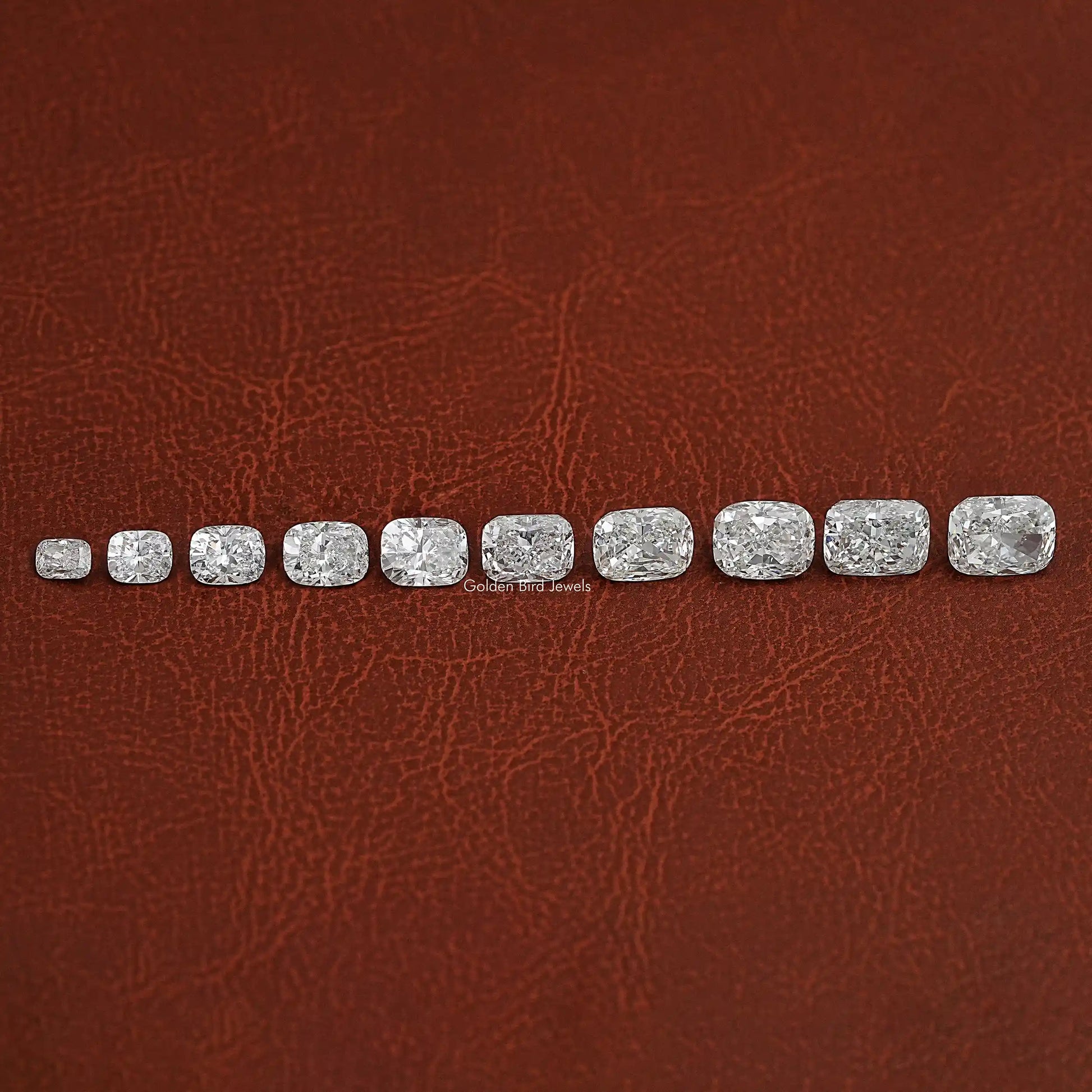 Front View Of Elongated Cushion Loose Lab Diamond In White