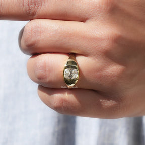 Moissanite Old Mine Cushion Cut Ring In finger