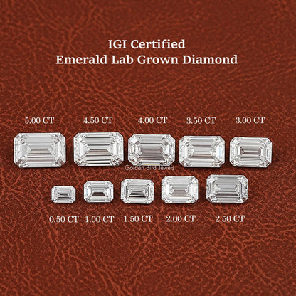 Emerald Cut Lab Grown Loose Diamond