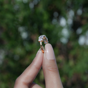 Emerald And Oval Lab Diamond Seven Stone Ring