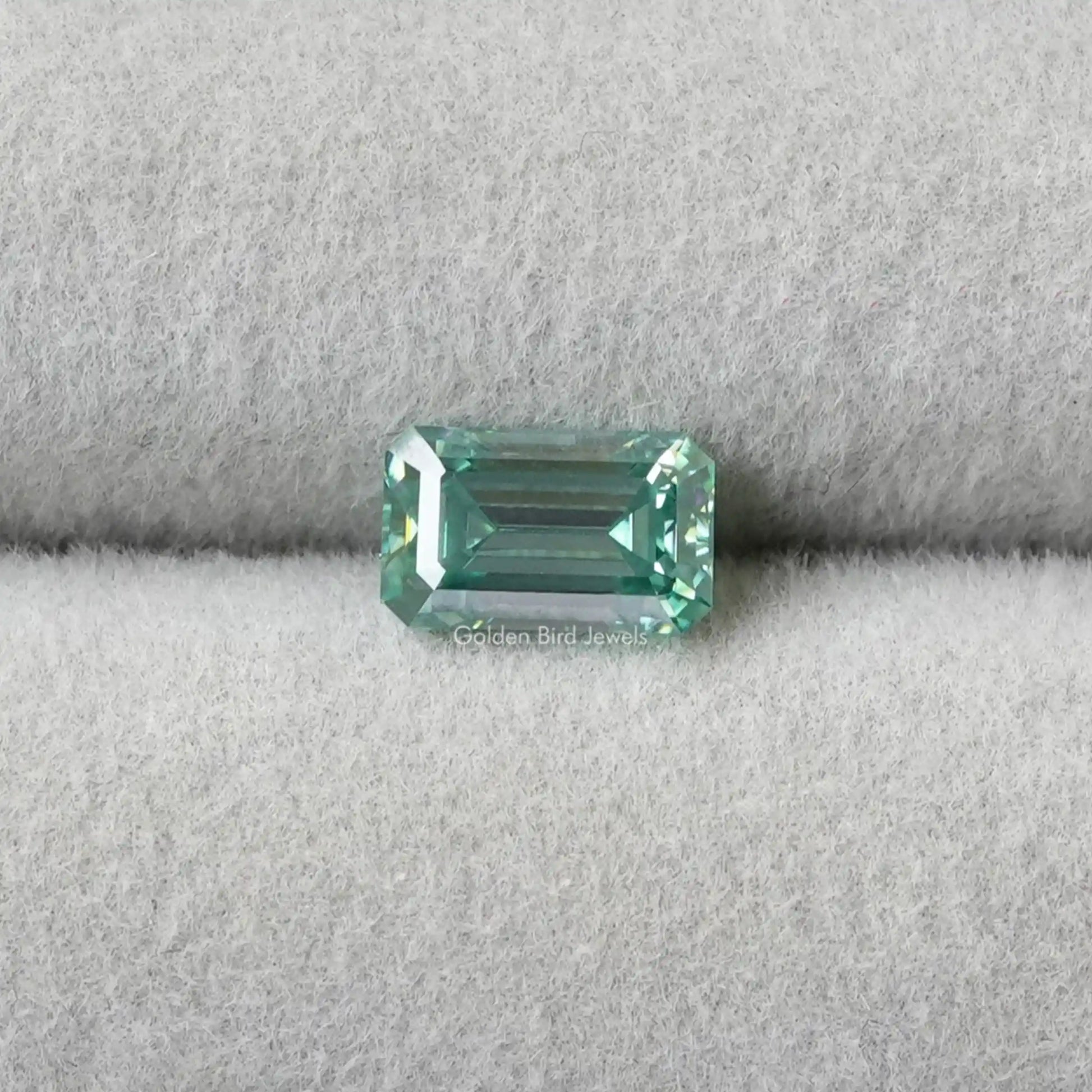 Top View Of Moissanite Emerald Cut Loose Stone