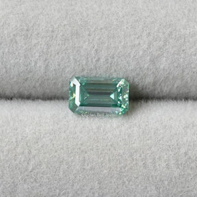 [Front view of emerald cut loose moissanite]-[Golden Bird Jewels]