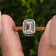Emerald Cut Moissanite Bezel Set Solitaire Ring
