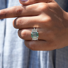 [Emerald Cut Engagement Ring]-[Golden Bird Jewels]