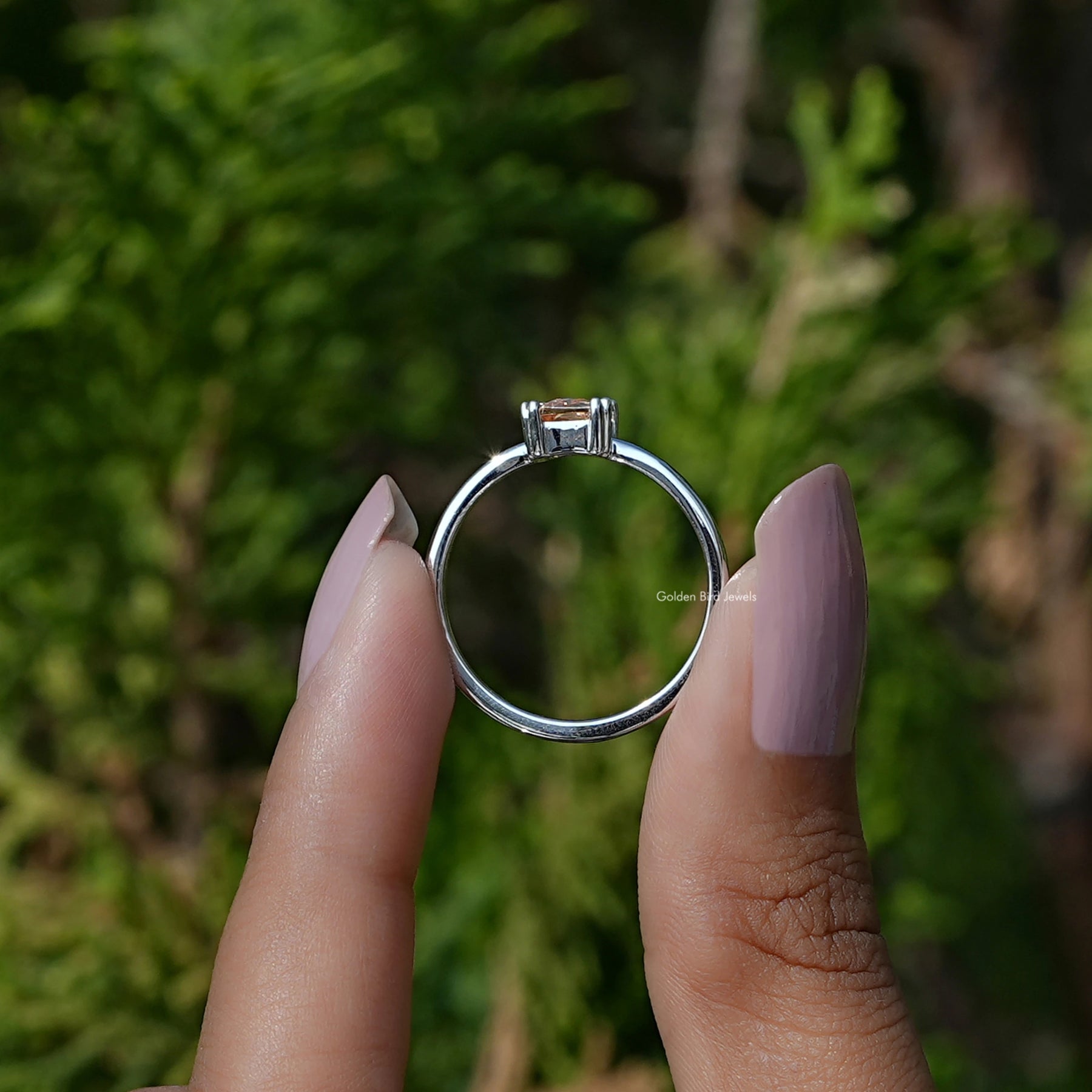 Citrine Orange Emerald Gemstone Ring