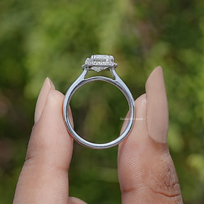 Emerald Cut Lab Grown Diamond Halo Ring