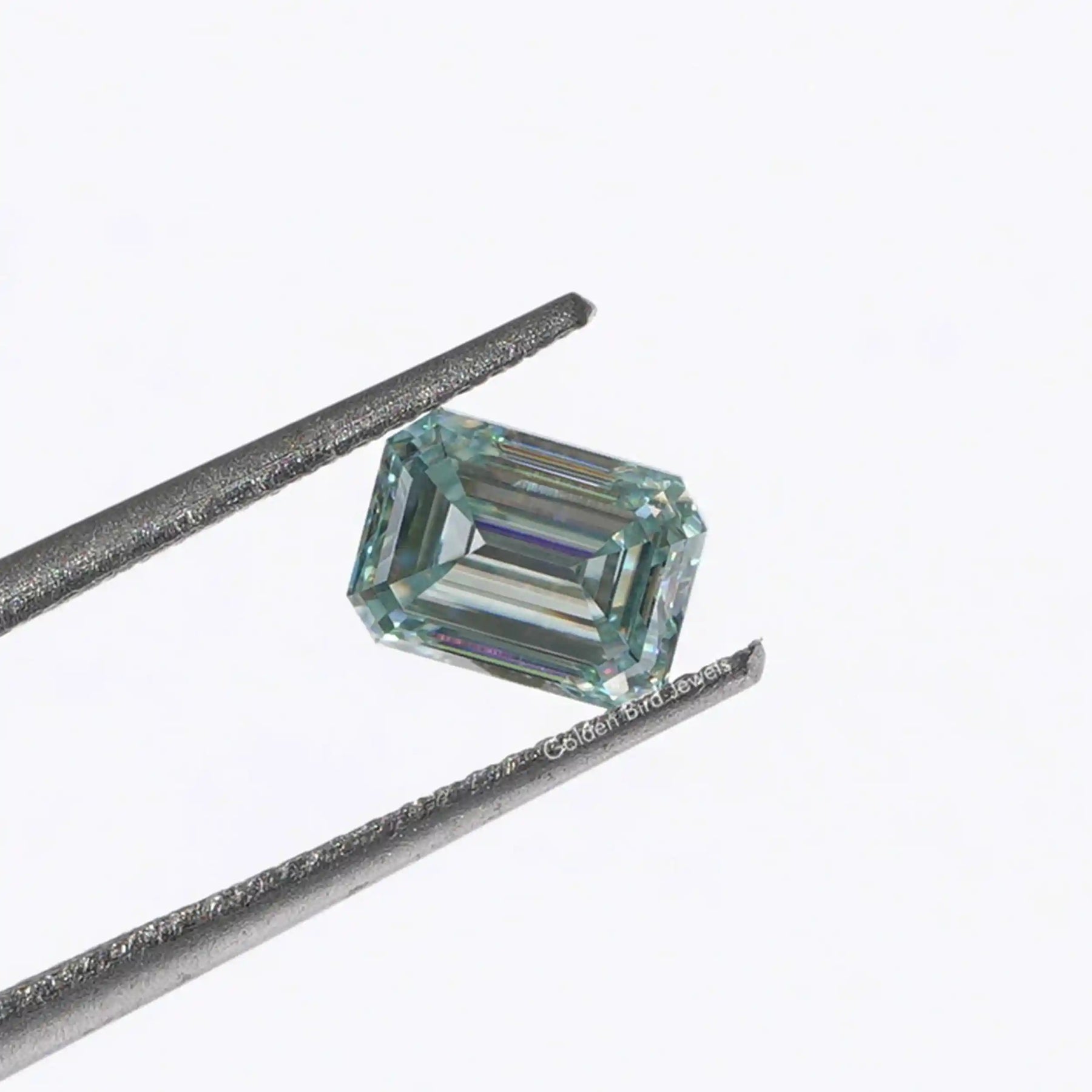 [Aqua Blue Emerald Cut Loose Stone]-[Golden Bird Jewels]