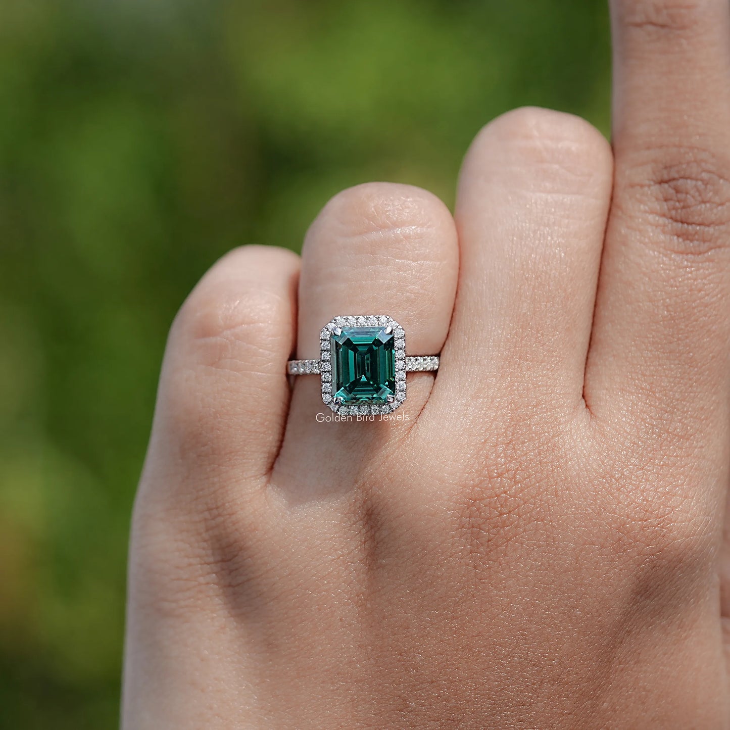 Moissanite Emerald Cut Engagement Ring