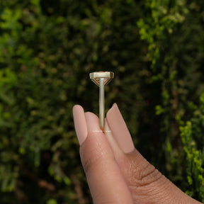 Emerald Cut Moissanite Bezel Set Solitaire Ring