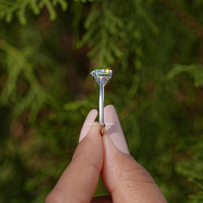 Blue Heart Moissanite Gemstone Solitaire Wedding Ring