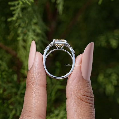 Princess Cut Moissanite Gemstone Engagement Ring