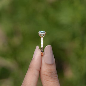 Cushion Cut Moissanite Engagement Ring