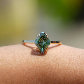 [Solitaire Ring Set In Fancy Cut Moissanite]-[Golden Bird Jewels]