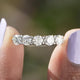 [Moissanite Five Stone Round Cut Band]-[Golden Bird Jewels]