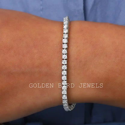 2,70 mm Moissanit-Tennisarmband im Rundschliff für Damen