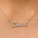 Moissanite Round Cut Personalized Nameplate Pendant
