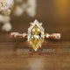 3 Karat gelber holländischer Marquise-Moissanit-Ring