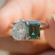 Toi Moi Ring mit Moissanit im Birnenschliff und Smaragd
