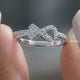 Ribbon Style Round Cut Moissanite Ring