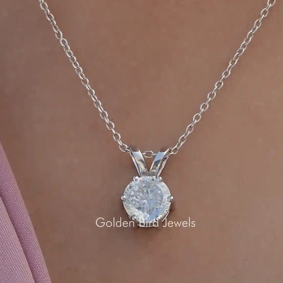 Moissanite Portuguese Cut Customized Pendant For Women