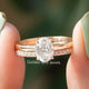 Brautring-Set mit ovalem Diamantschliff
