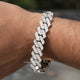 Miami Cuban Link-Armband mit Moissanit im Rundschliff