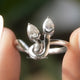 Birnenförmiger farbloser Moissanit-Toi-Moi-Ring im Vintage-Stil