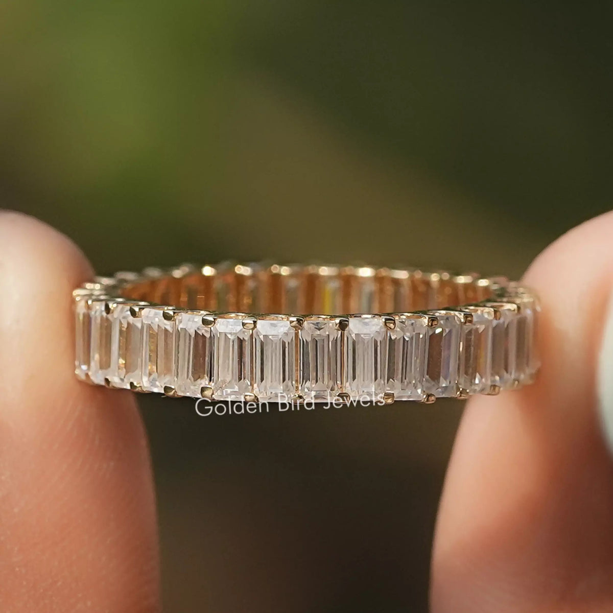 Baguette Cut Lab Diamond Full Eternity Band