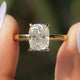 Elongierter Kissen Schliff Moissanit Verlobungs Ring