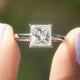 Prinzess schliff Moissanit Solitär Verlobungs Ring
