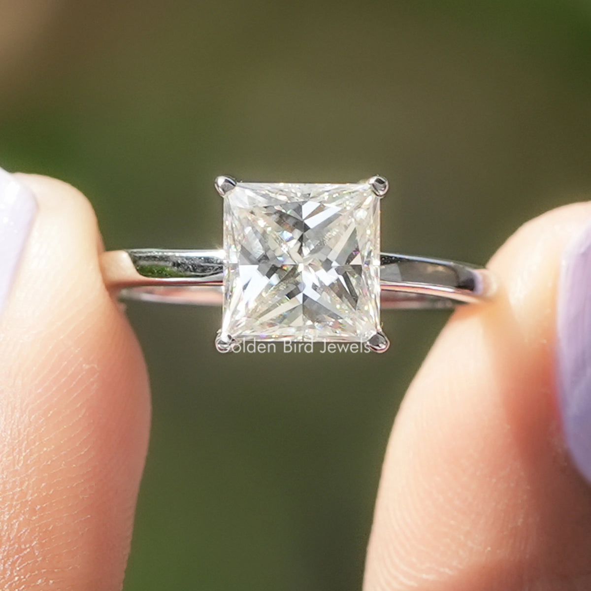 Prinzess schliff Moissanit Solitär Verlobungs Ring